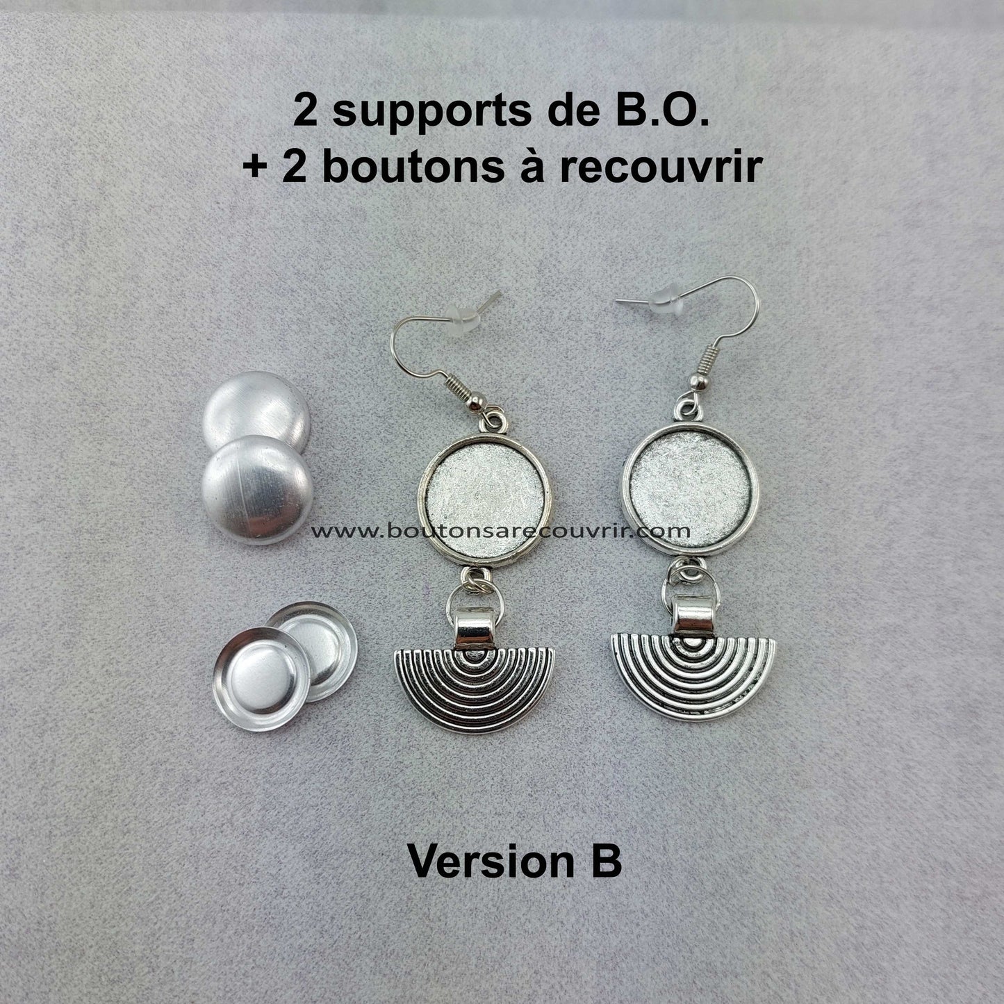 MILLY argenté antique | Boucles oreilles à recouvrir