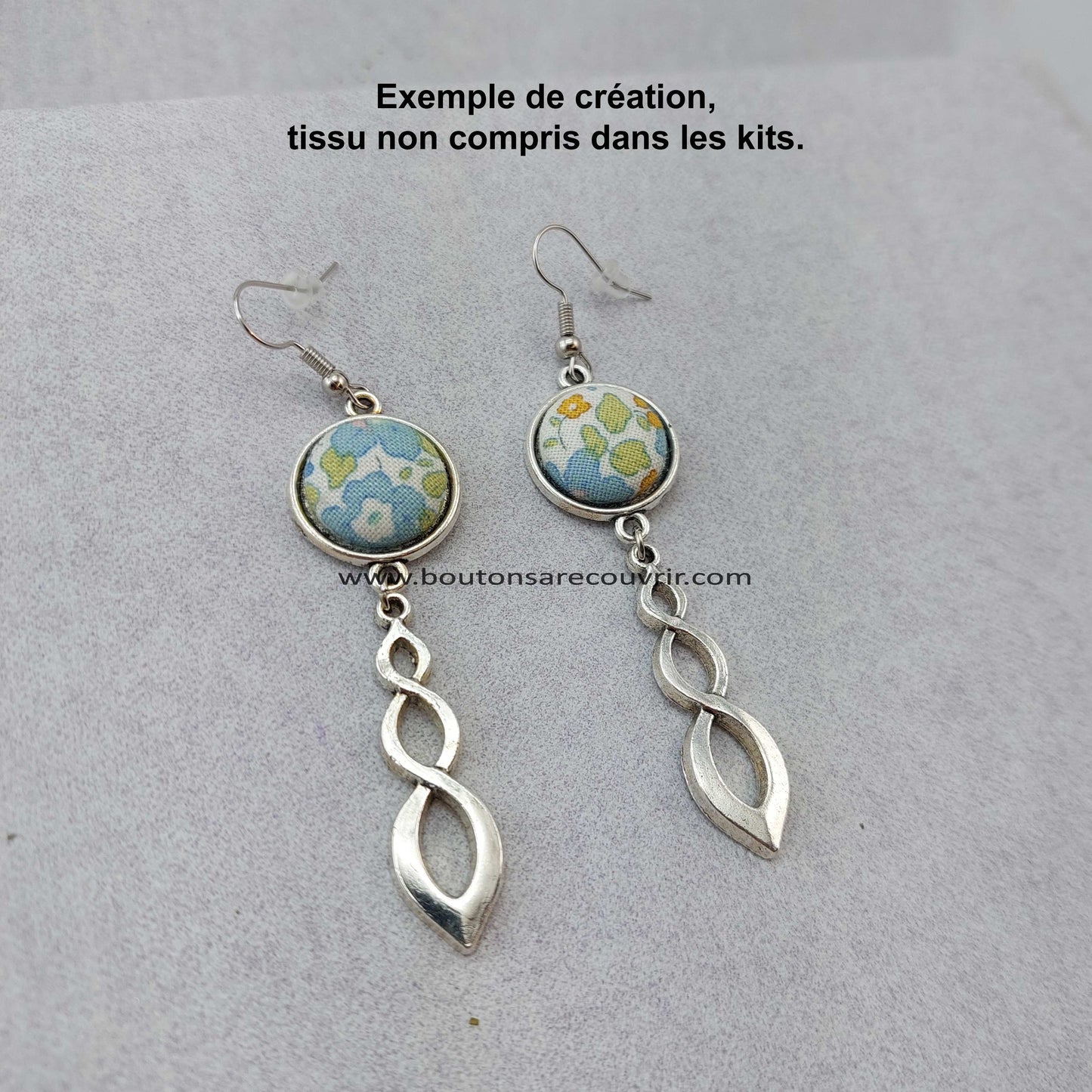 BENJA argenté antique | Boucles oreilles à recouvrir