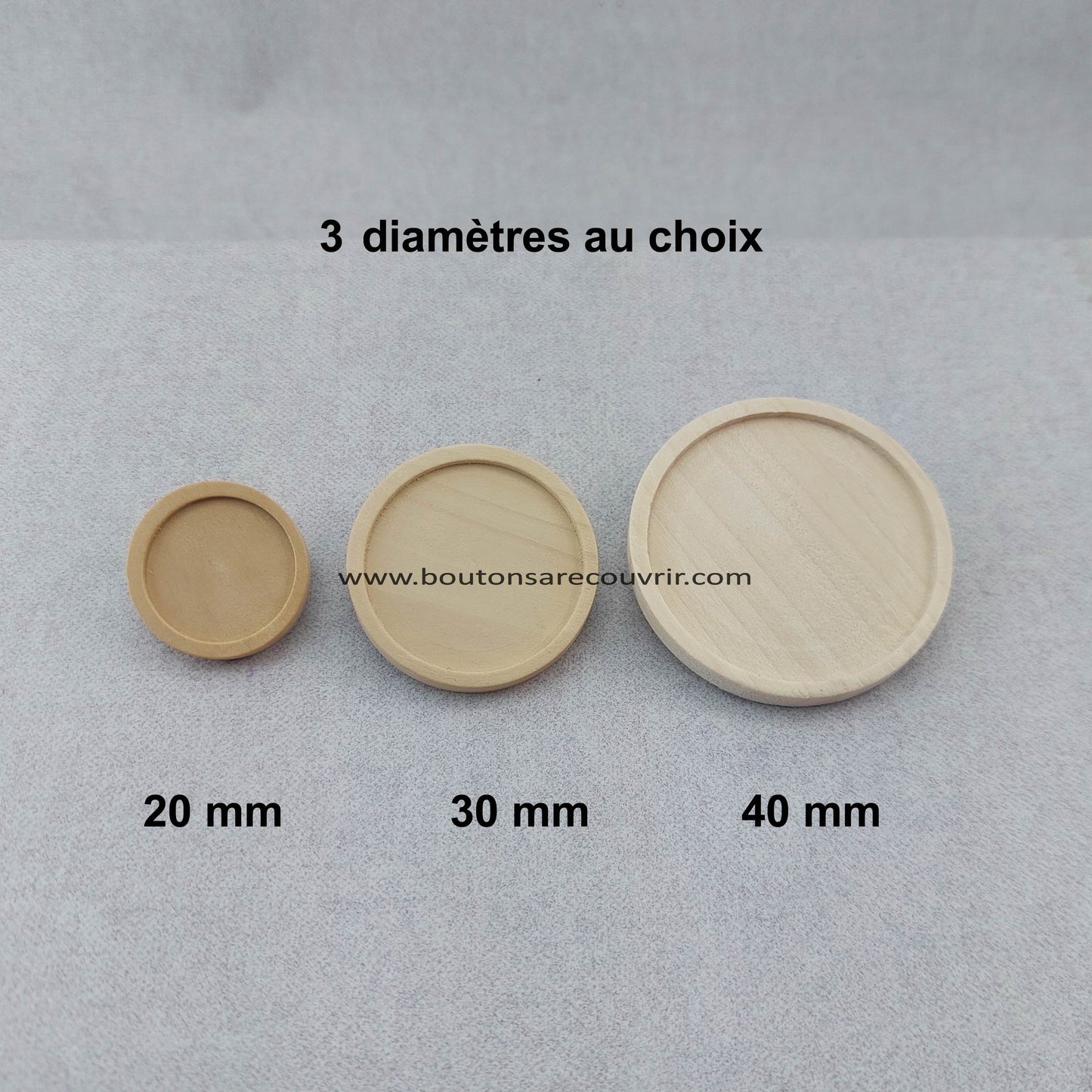 BOIS I Broche bouton à recouvrir