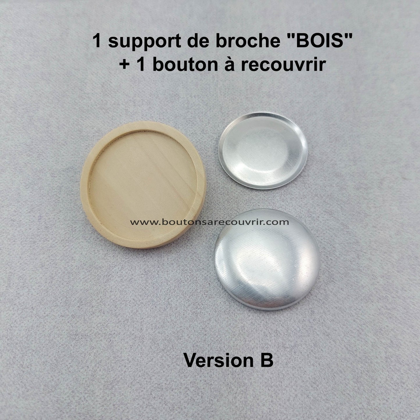 BOIS I Broche bouton à recouvrir
