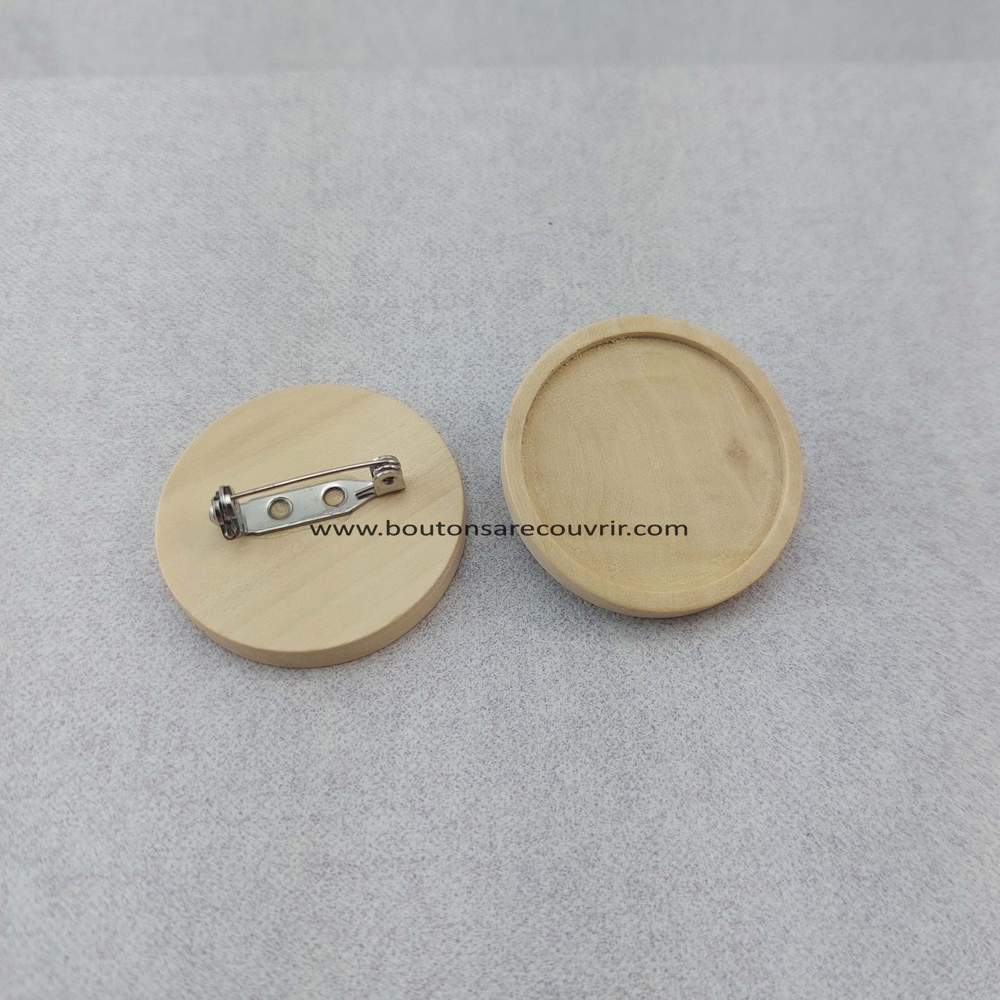 BOIS I Broche bouton à recouvrir