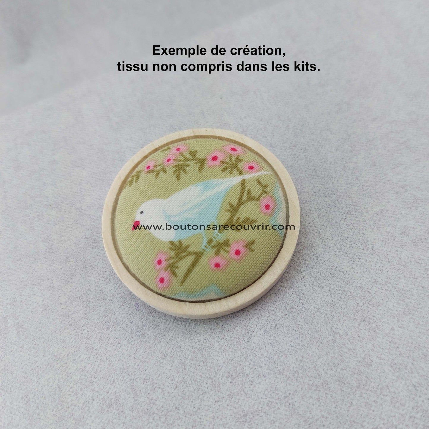 BOIS I Broche bouton à recouvrir