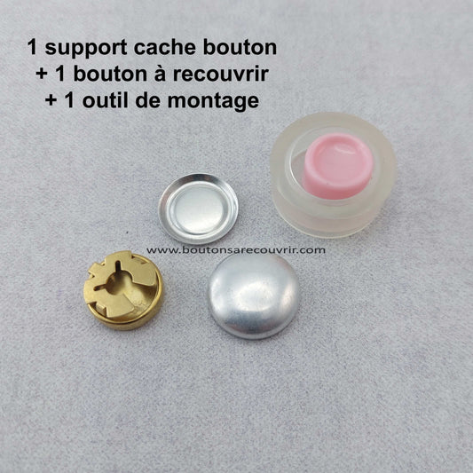 1 support de cache bouton à recouvrir 19 mm + 1 outil de montage