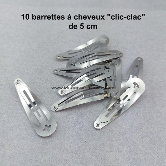 10 hair clips of 5 cm