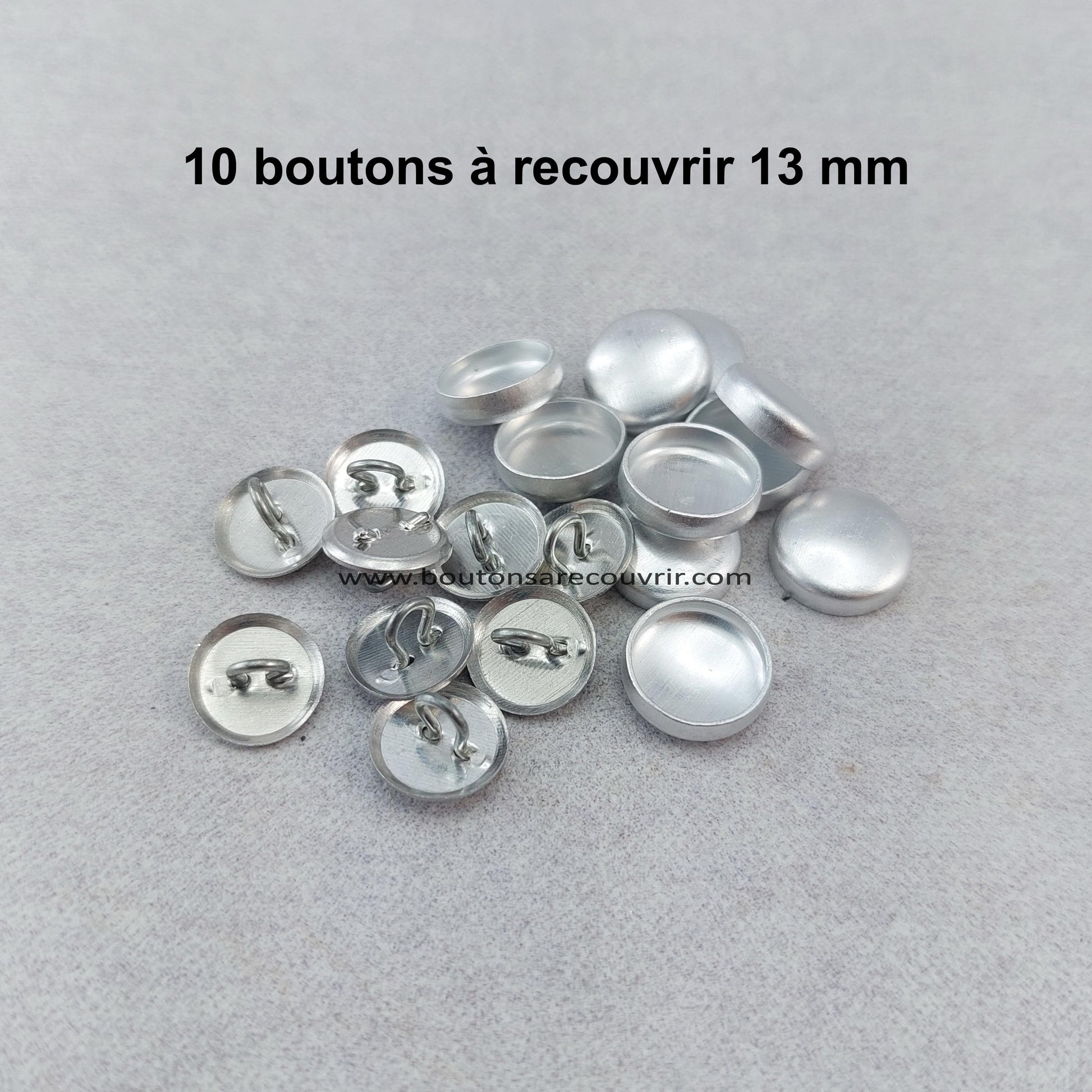 10 boutons à recouvrir 13 mm