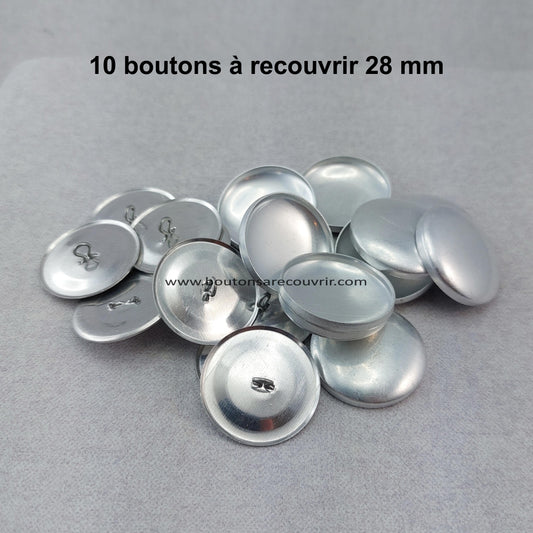 10 boutons à recouvrir 28 mm
