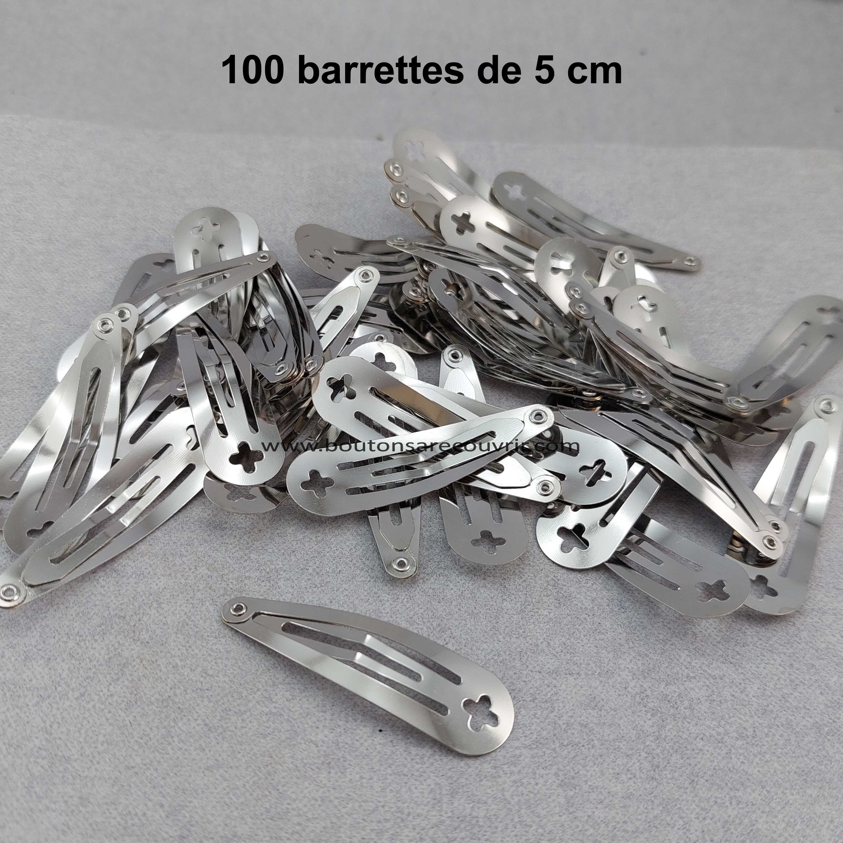 Bareettes 100 barrettes à cheveux de 5 cm – Boutons à Recouvrir