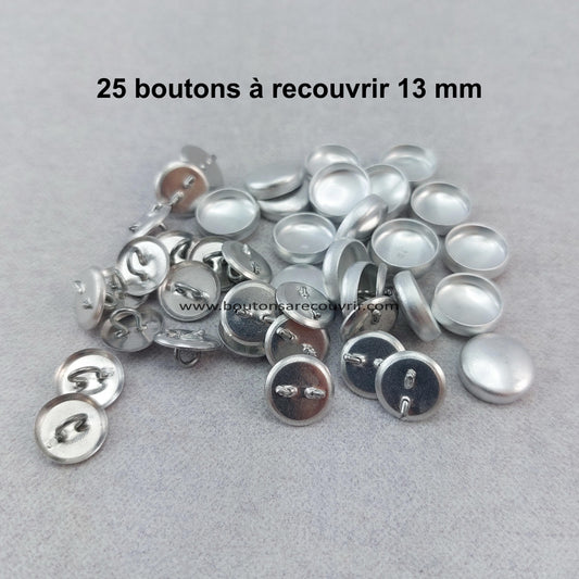 25 boutons à recouvrir 13 mm