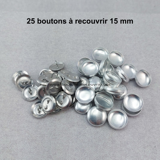 25 cover buttons size 24. 25 boutons à recouvrir 15 mm