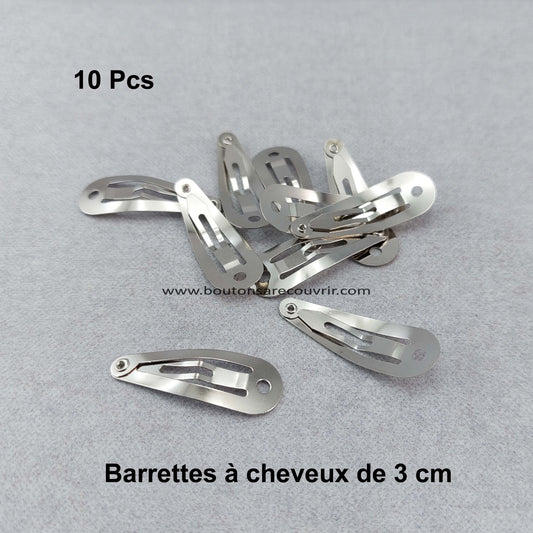 10 hair clips of 3 cm