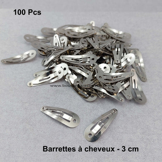 100 hair clips of 3 cm