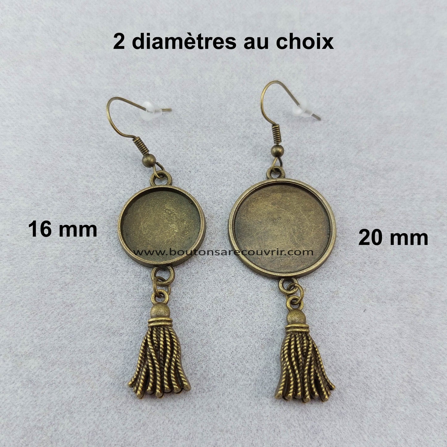 Boucles d'oreilles personnalisables - boutons à recouvrir