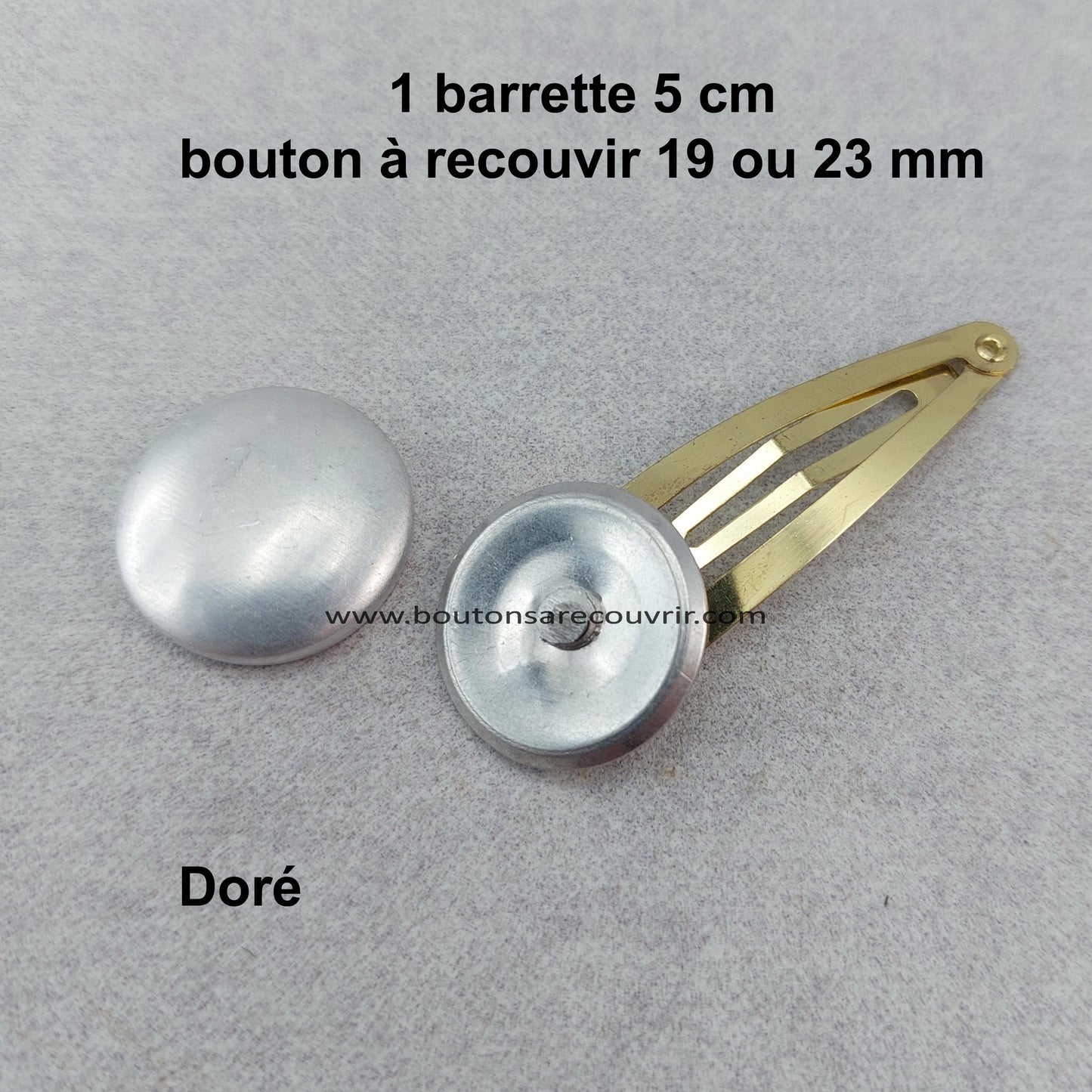 Barrette - bouton à recouvrir 19 ou 23 mm