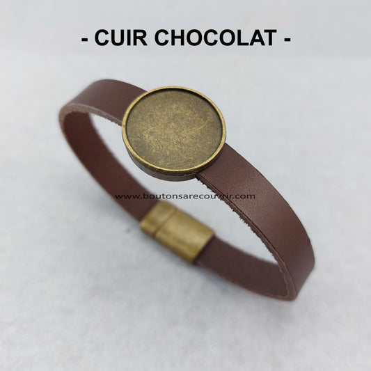 CUIR | Bracelet cuir chocolat