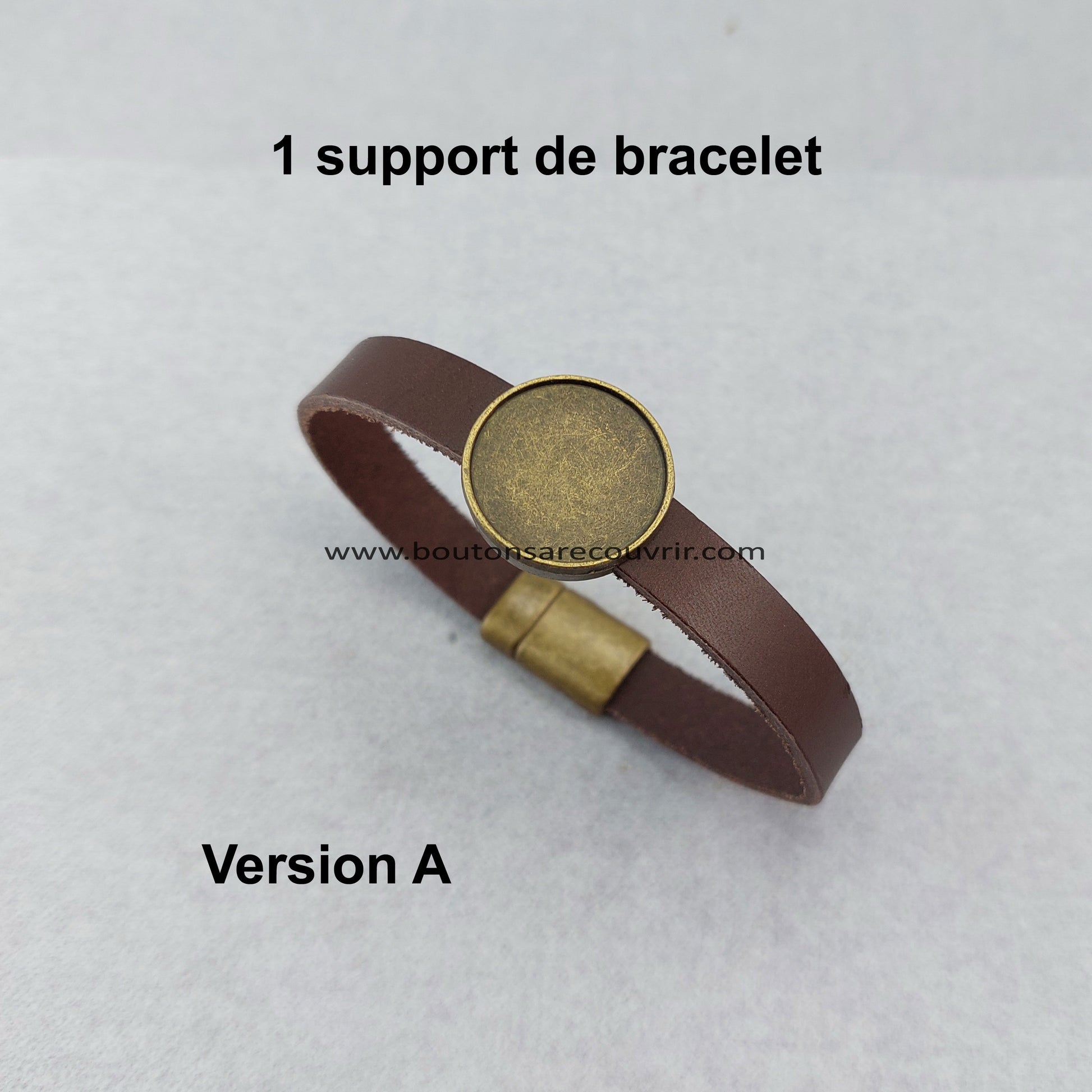 Bracelet Cuir chocolat - bouton à recouvrir personnalisable – Boutons à  Recouvrir
