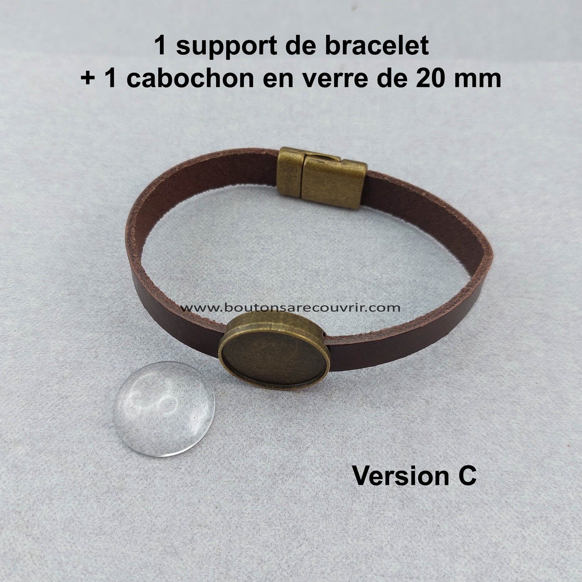 Bracelet Cuir chocolat - bouton à recouvrir personnalisable – Boutons à  Recouvrir