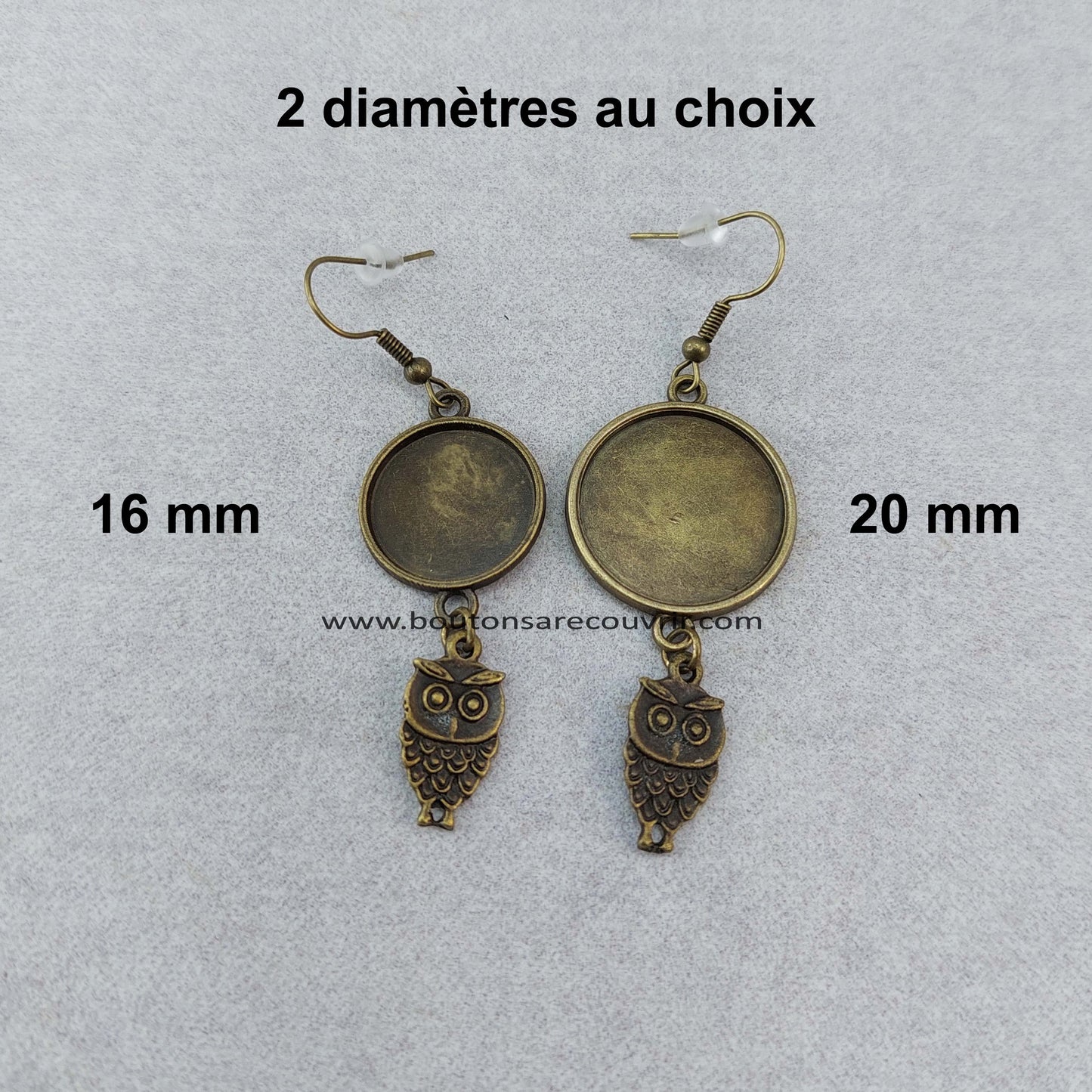 Boutons à recouvrir - boucles d'oreilles