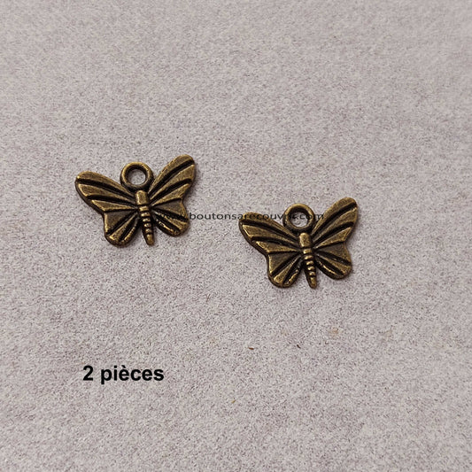 Breloque Papillon bronze antique