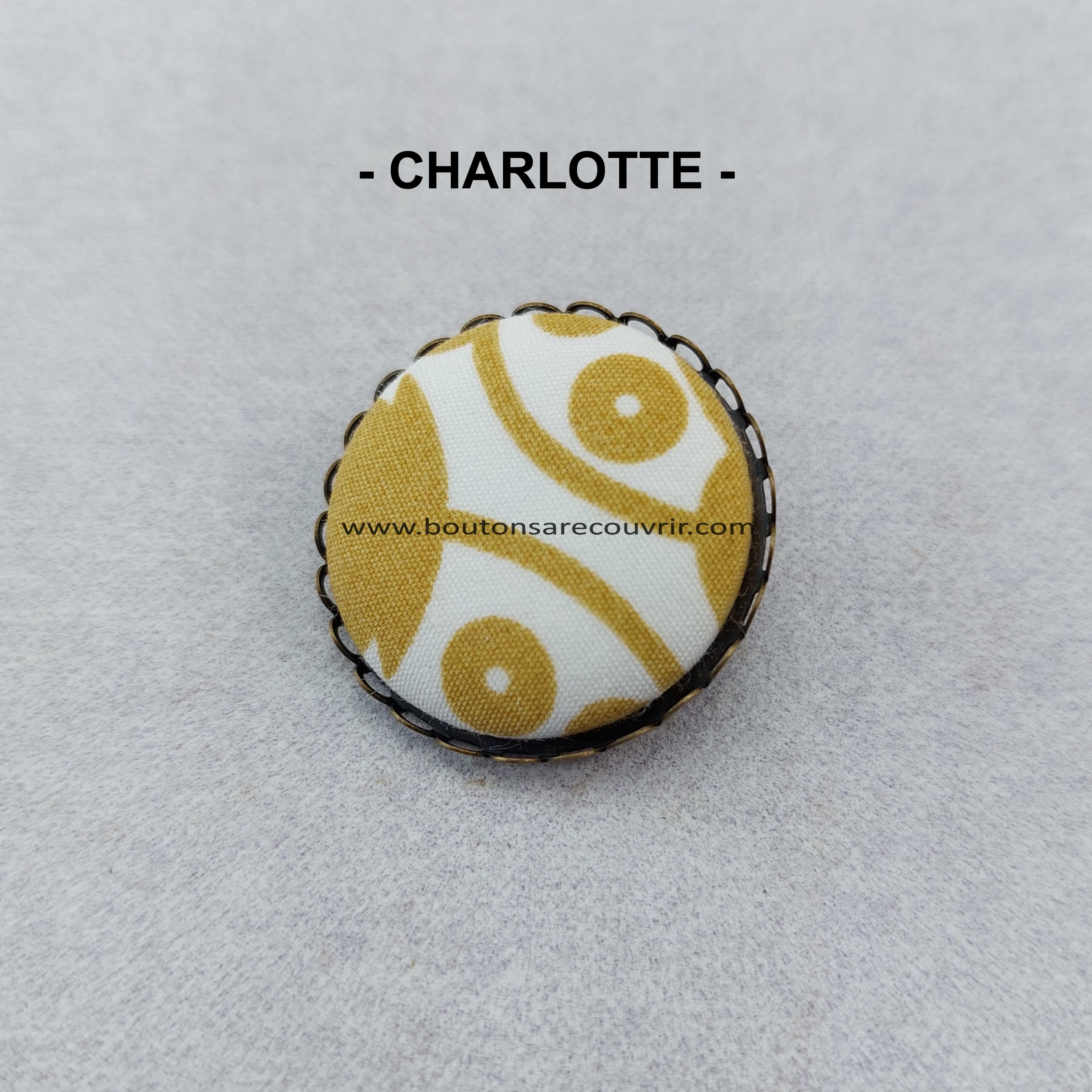 Broche Charlotte - Bouton à recouvrir 28 mm - Boutons à Recouvrir Broche Charlotte - Bouton à recouvrir 28 mm - Boutons à Recouvrir