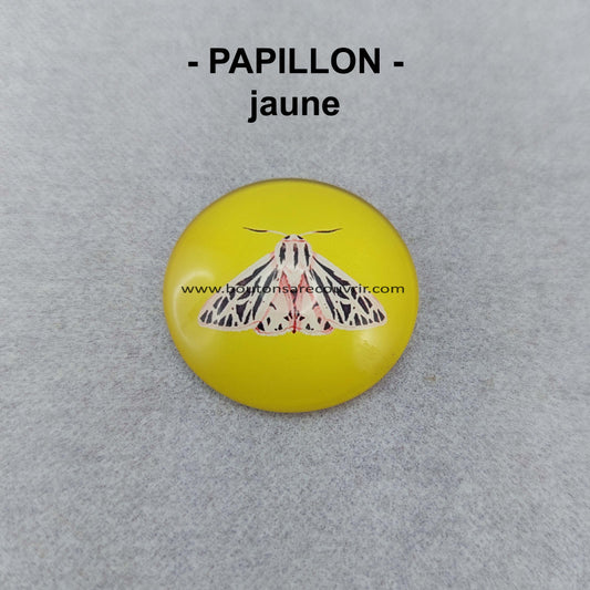 PAPILLON Jaune | Cabochon en verre