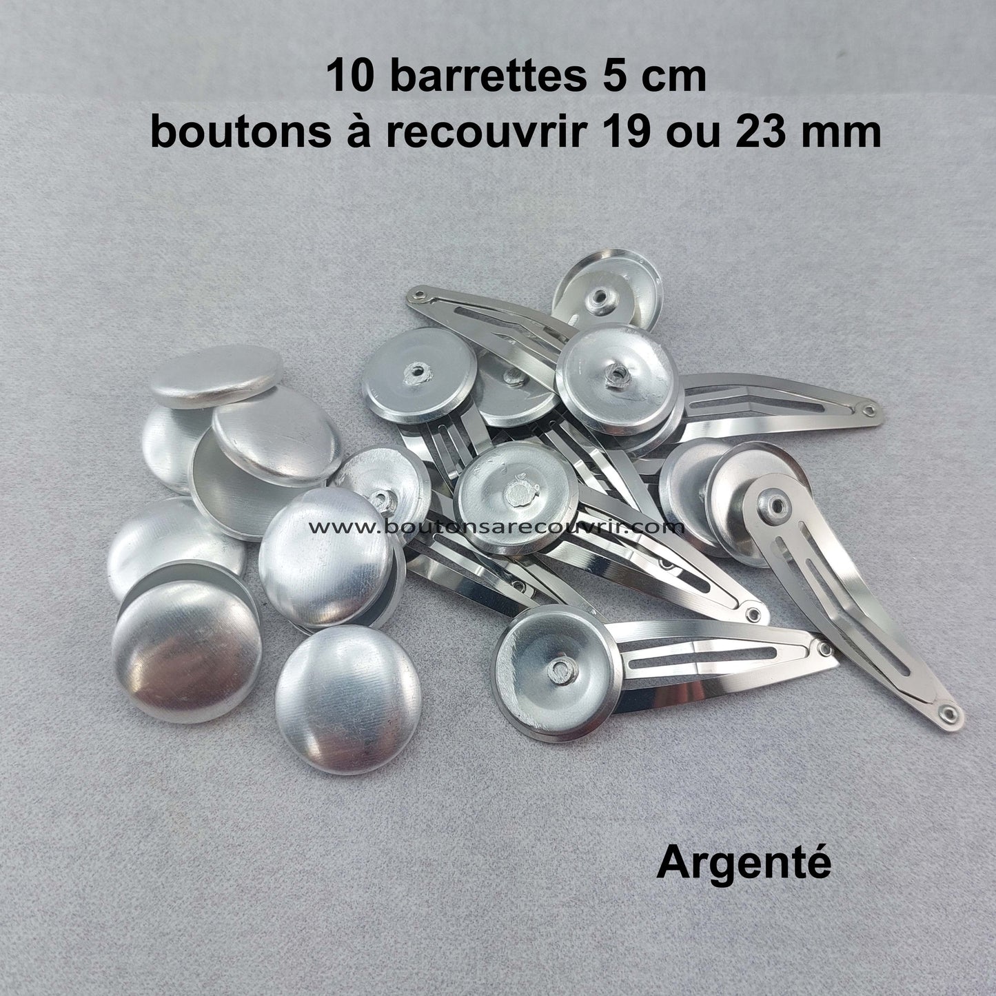 Barrettes - boutons à recouvrir 19 ou 23 mm personnalisables