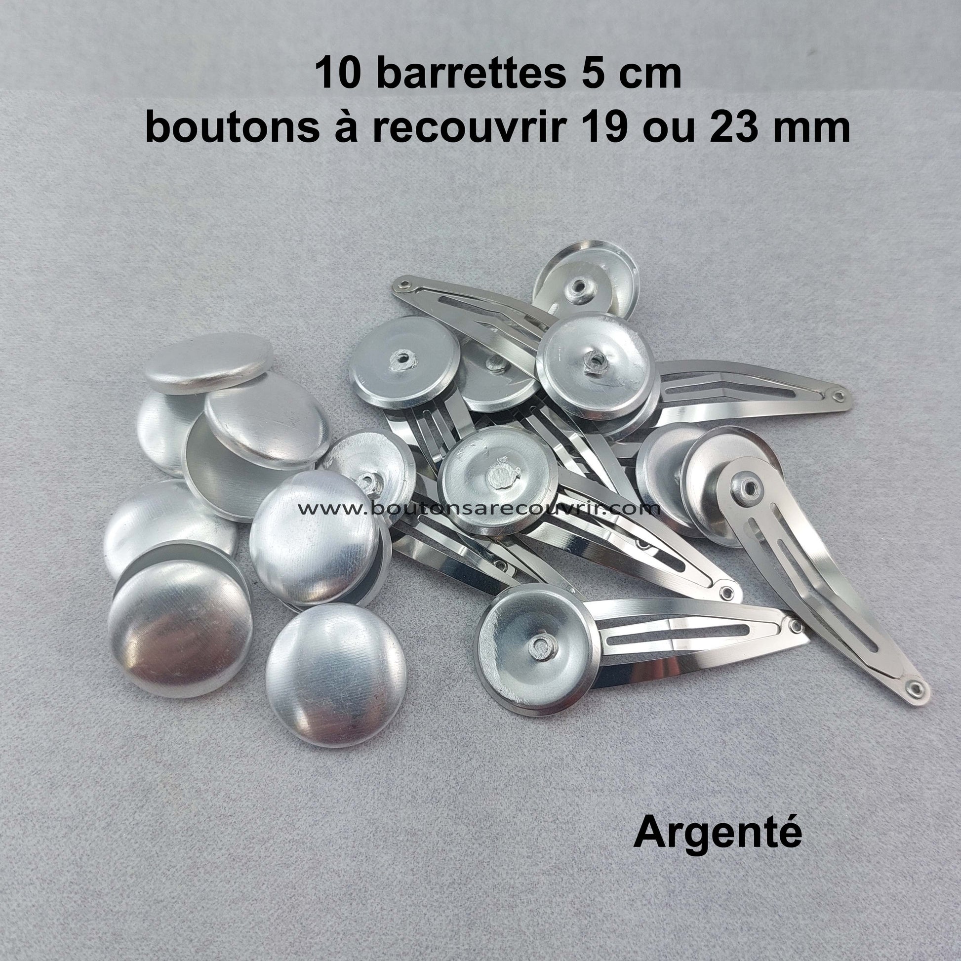 Barrettes - boutons à recouvrir 19 ou 23 mm personnalisables
